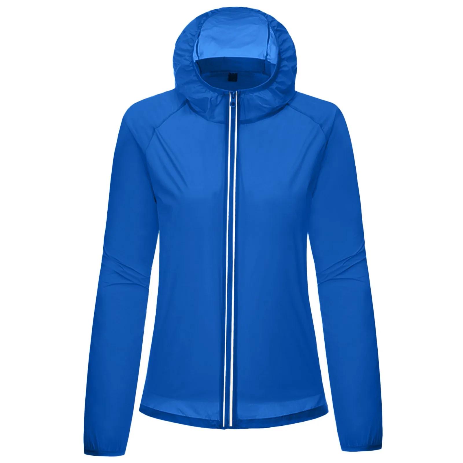 Aldult UniThin Top Outdoor Long Sleeve Hooded Windproof Jackets Ultra-Light Rainproof Windbreaker Solid Skin Coat